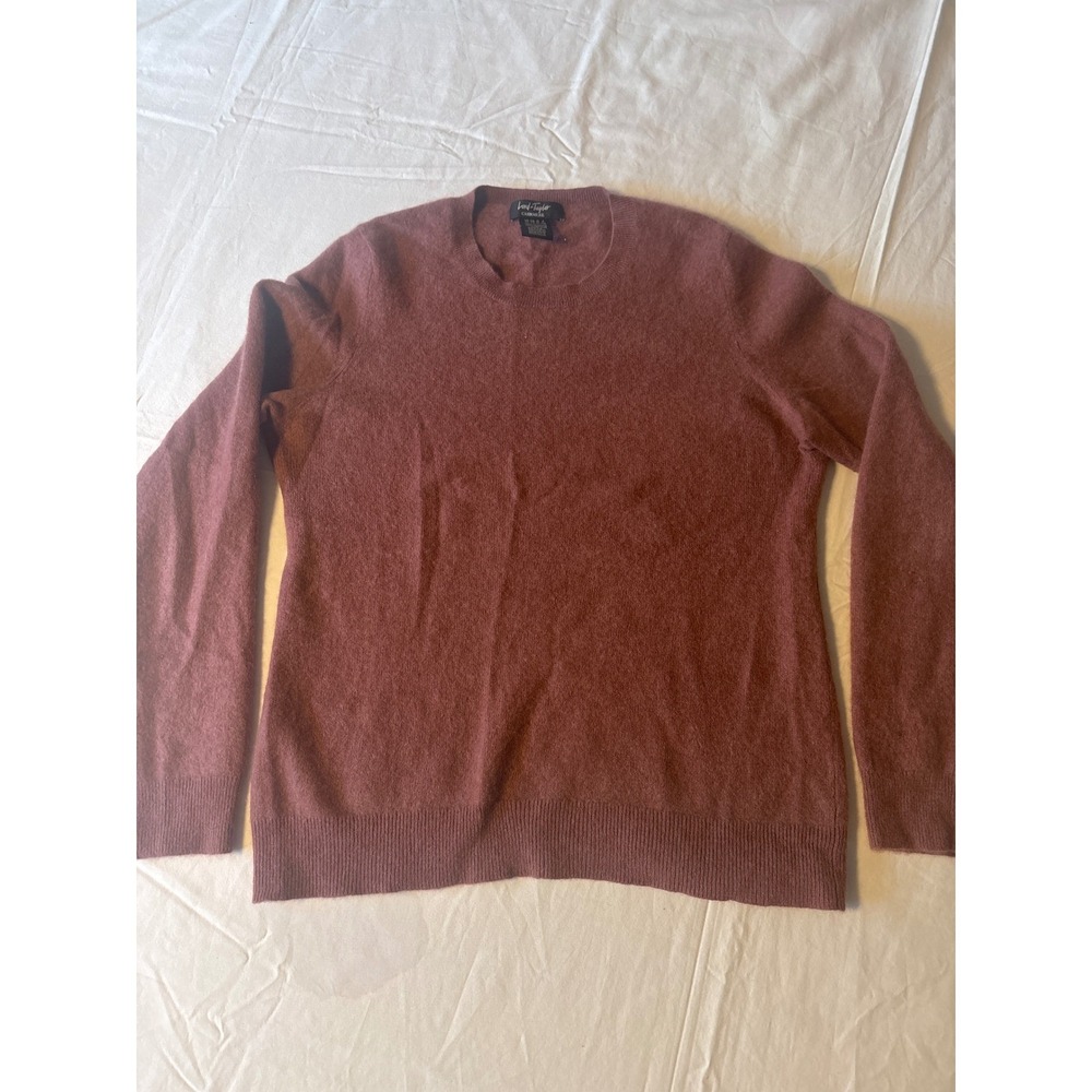 Lord & Taylor Cashmere Sweater Womens XL Mauve Crew Neck Pullover